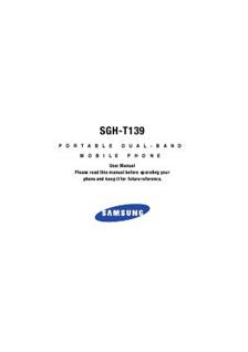Samsung SGH T139 manual. Smartphone Instructions.